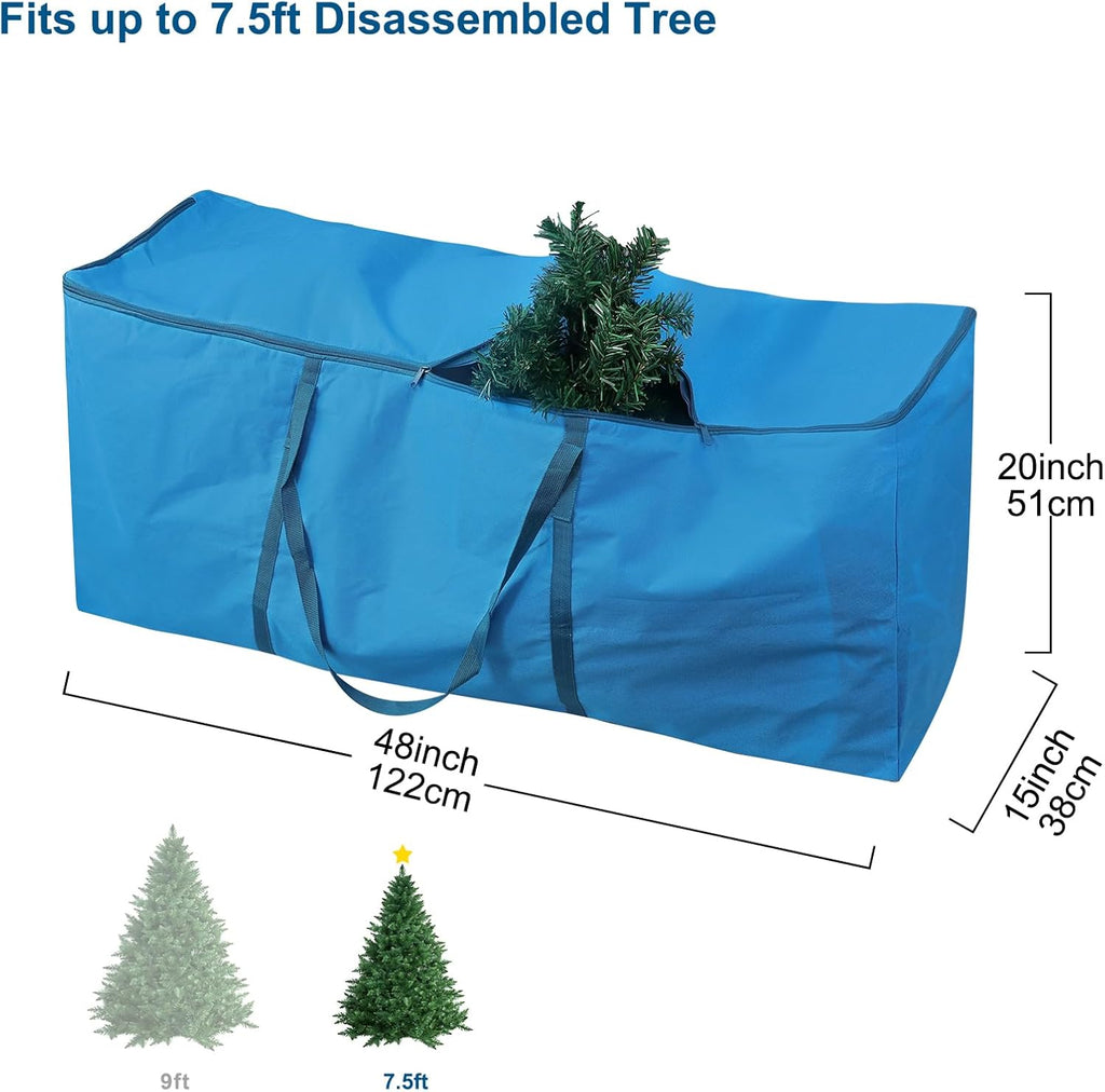 Regine Switzerland Christmas Tree Storage Bag - Fits Up to 7.5 ft Tall Trees | Durable Cloth with Reinforced Handles & Dual Zippers