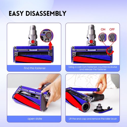 OTTWL Soft Roller Replacement Vacuum Head Compatible with Dyson V7,V8, Cyclone V10,V11,V15 Cordless Vacuum Cleaners, Suitable for Thin Carpets, Hardwood Floor