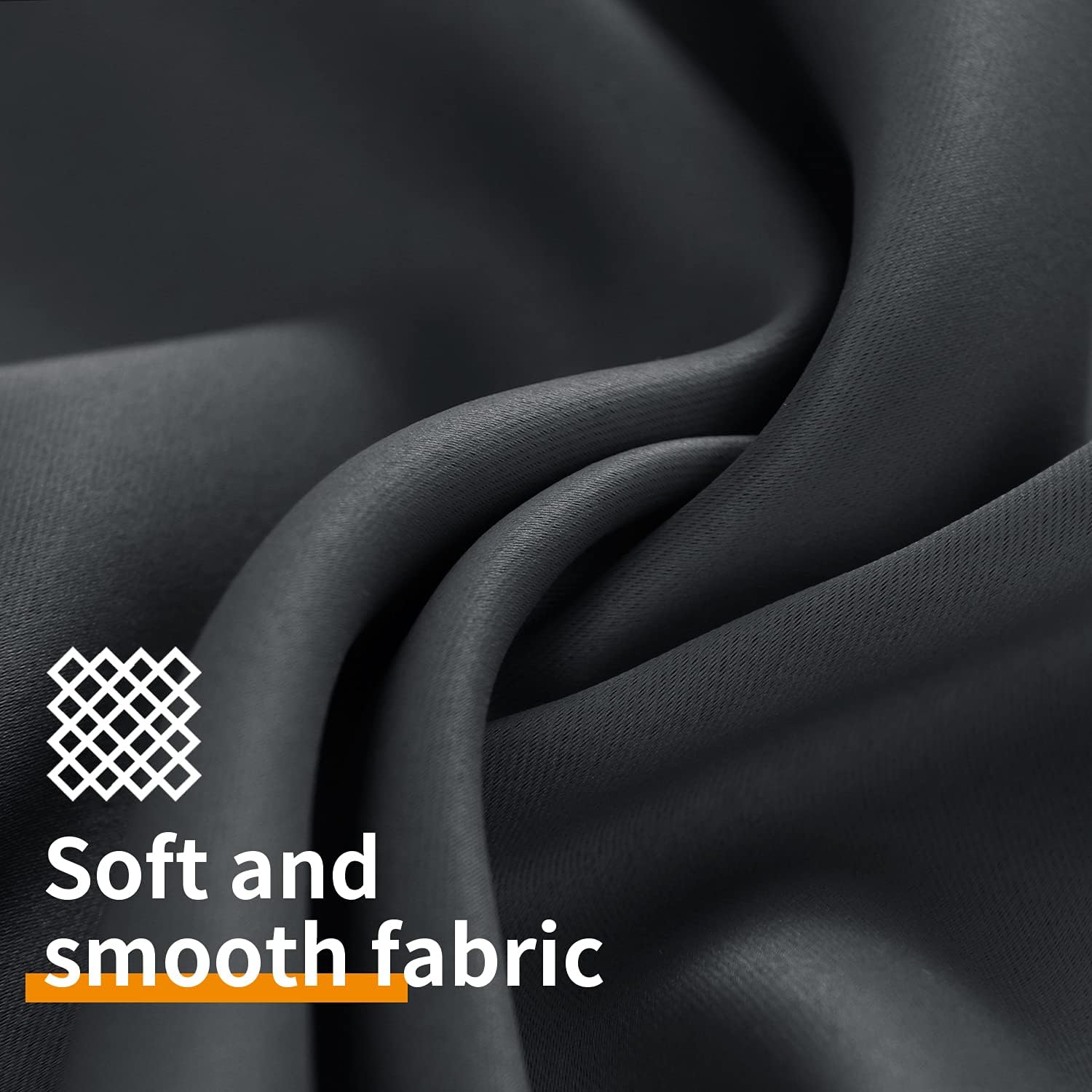 YoungsTex Blackout Curtains - Room Darkening Thermal Insulated Drapes, 63 Inch Long, Dark Grey, 2 Panels