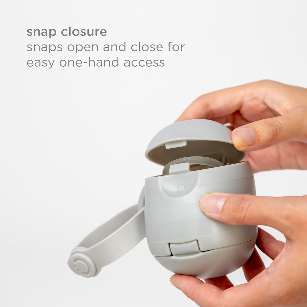 Ubbi On-the-Go Dual Pacifier Holder - Keep Baby's Binkies Clean & Accessible | Portable Travel Accessory in Gray