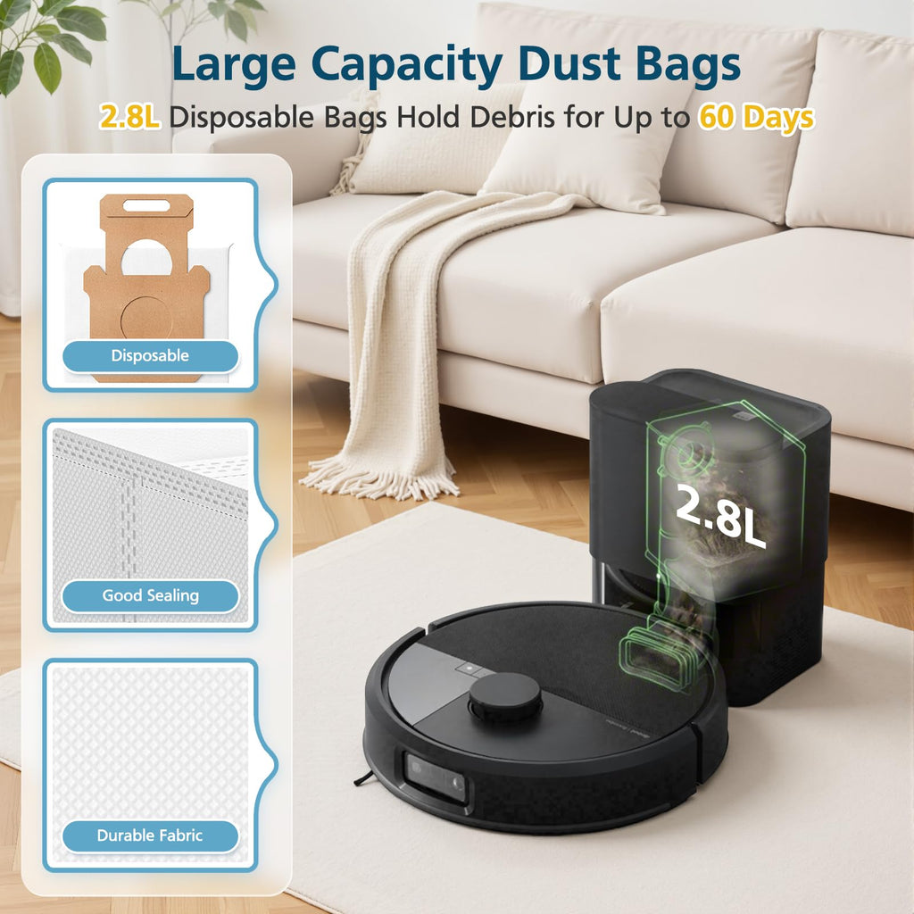 19-Pack Replacement Parts for iRobot Roomba Plus 504 Vac & Roomba Max 705 Vac Robot Vacuum, 504/705 Accessories Kit Include 2 Roller Brushes, 6 Dust Bags, 4 Filters, 6 Side Brushes, 1 Cleaning Brush