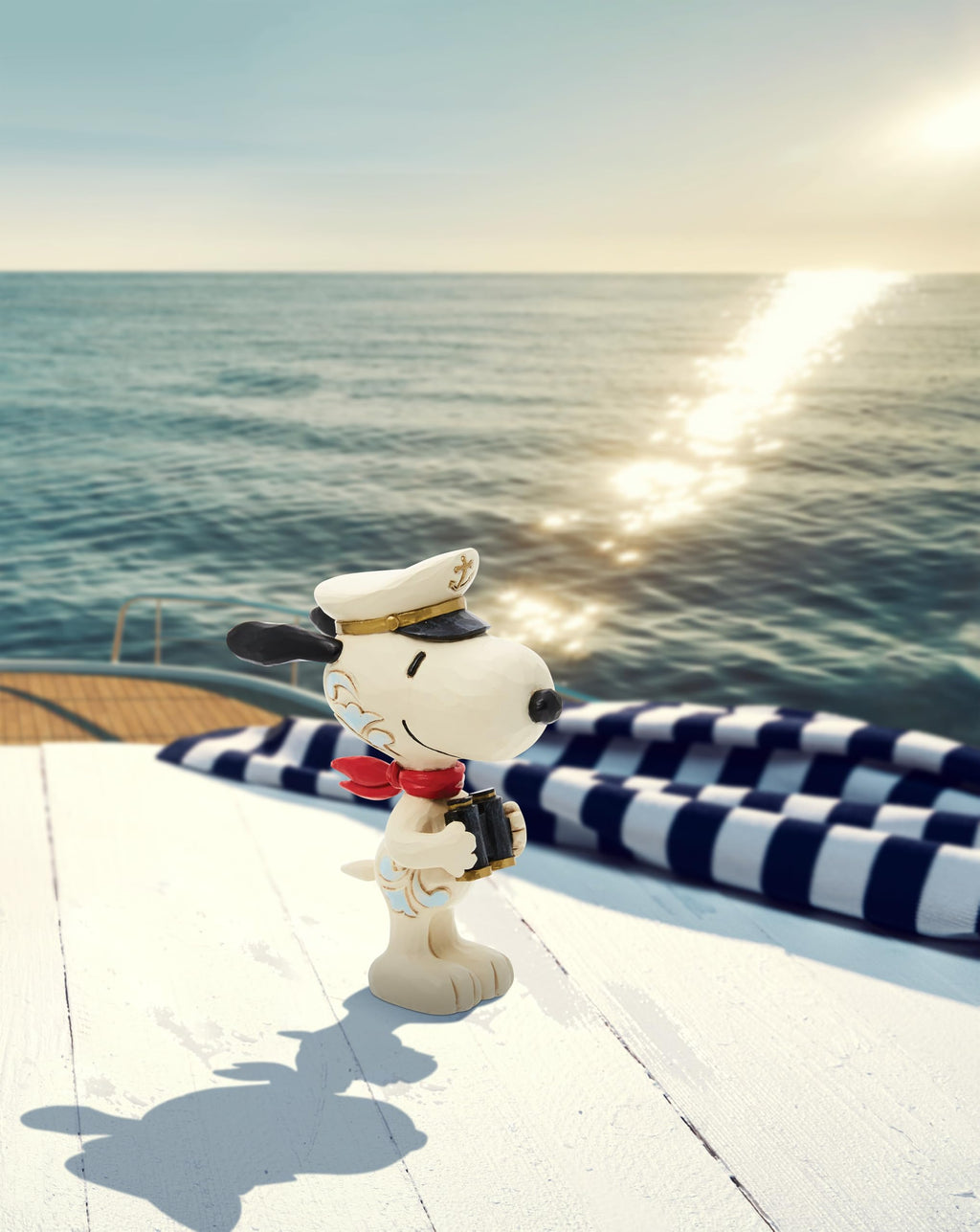 Enesco Peanuts Collection by Jim Shore Snoopy Sailor Captain Miniature Figurine- Stone Resin Hand Crafted Painted Collectible Peanuts Snoopy Mini Figurines Home Decor Statue, 3.5 Inch