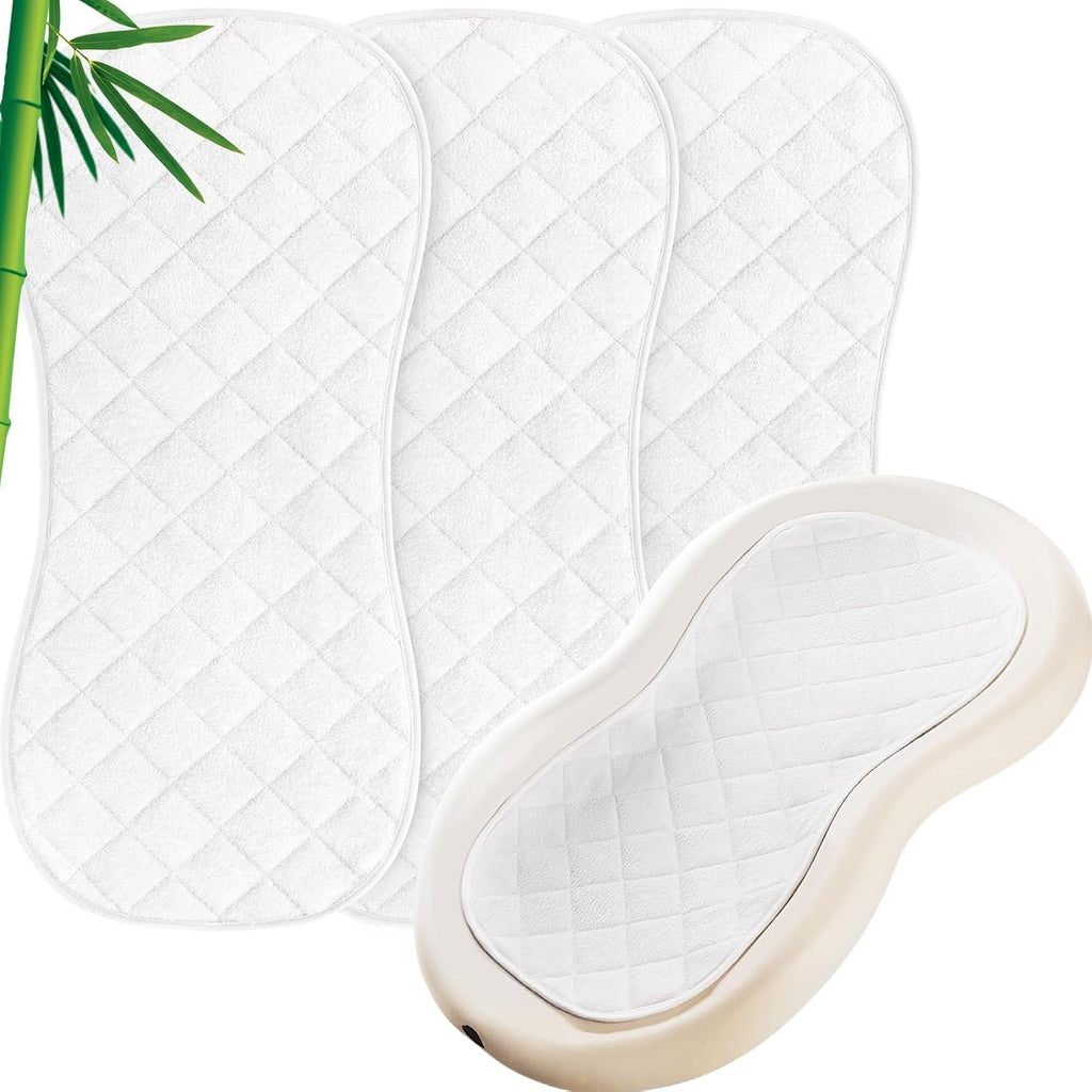 Moonsea Quilted Changing Pad Liners - Thicker, Waterproof & Non-Slip | 3 Pack in White