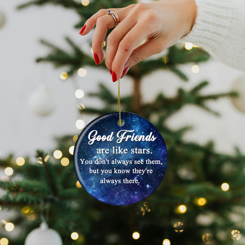 Good Friend Christmas Ornaments Friends Bestie Ornaments 3" Friendship Xmas Tree Ornaments Decorations Gifts for Women Men Friends