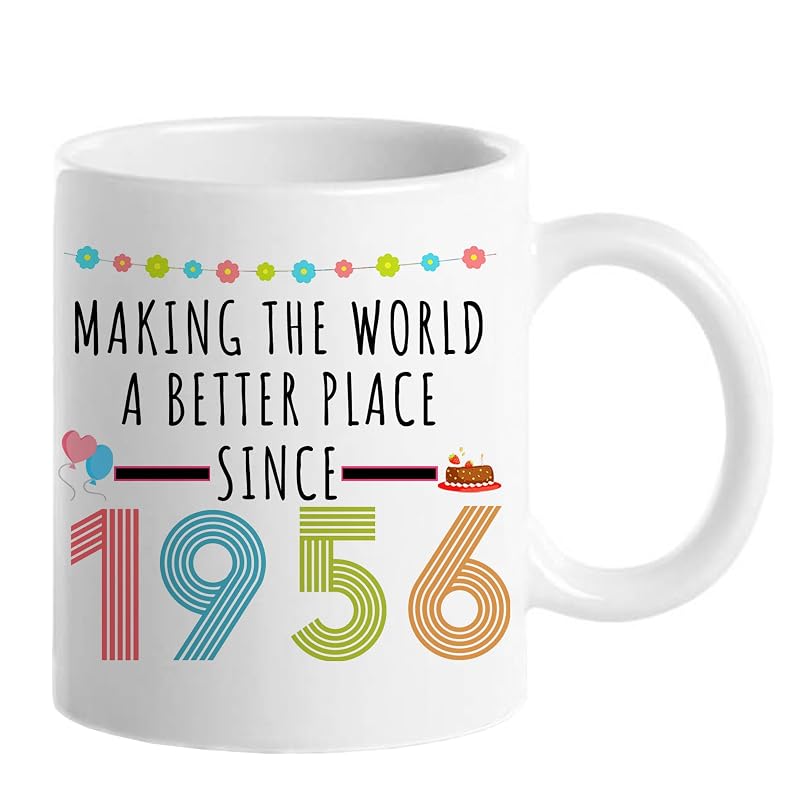1956 70th Birthday Coffee Mug Gift for Mom Dad Grandma Grandpa - 11oz Double-Sided Funny Gift