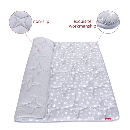 Hiaksedt Baby Play Mat - Non-Slip Padded Crawling Mat for Floor | 50" x 50" One-Piece Design