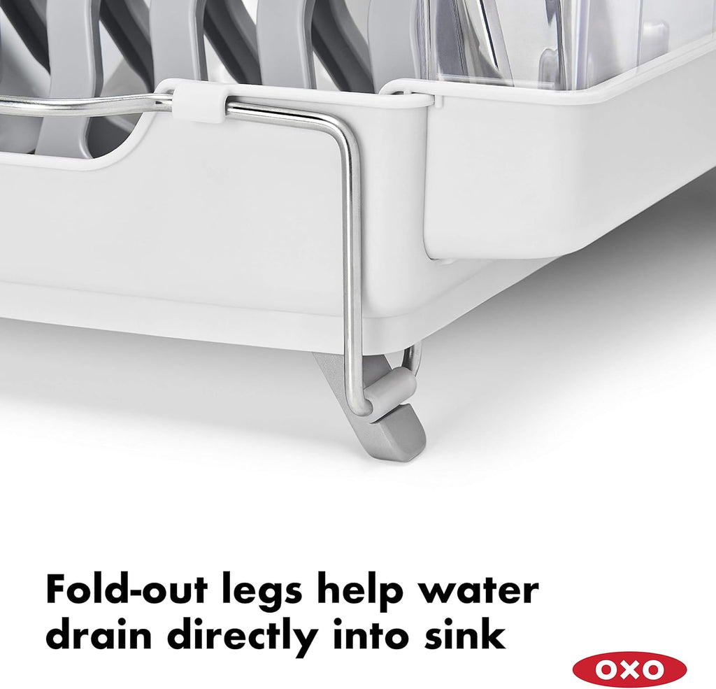 OXO Good Grips Foldaway Dish Rack - Space-Saving Design for Easy Drying | Durable and Stylish
