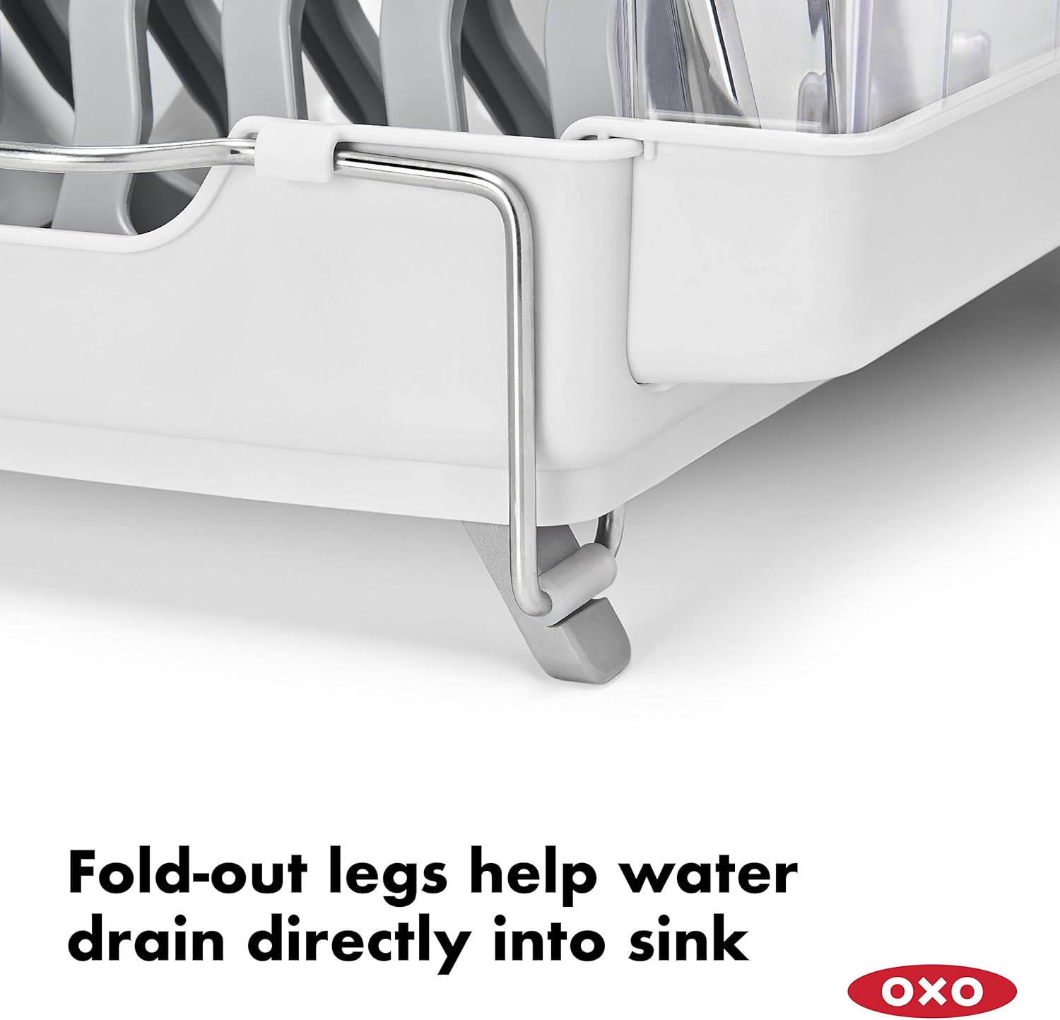 OXO Good Grips Foldaway Dish Rack - Space-Saving Design for Easy Drying | Durable and Stylish