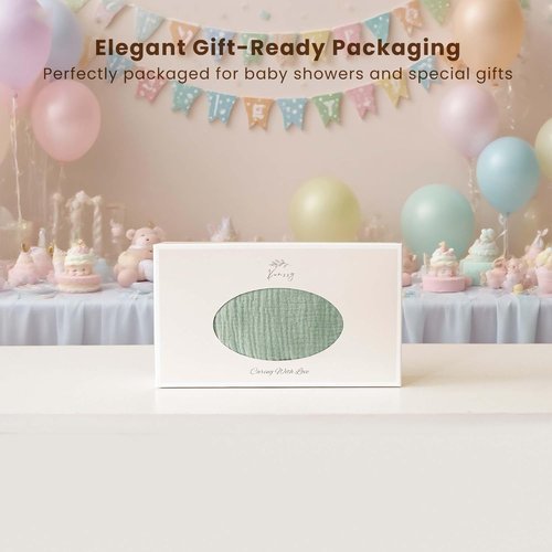 Konssy Muslin Baby Sleep Sack - 100% Cotton Wearable Blanket for 6-12 Months | 2-Pack, 2-Way Zipper, Woodland & Sage