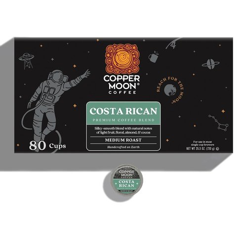 Copper Moon Coffee Pods - Medium Roast Costa Rican Blend for Keurig K-Cup Brewers | 80 Count