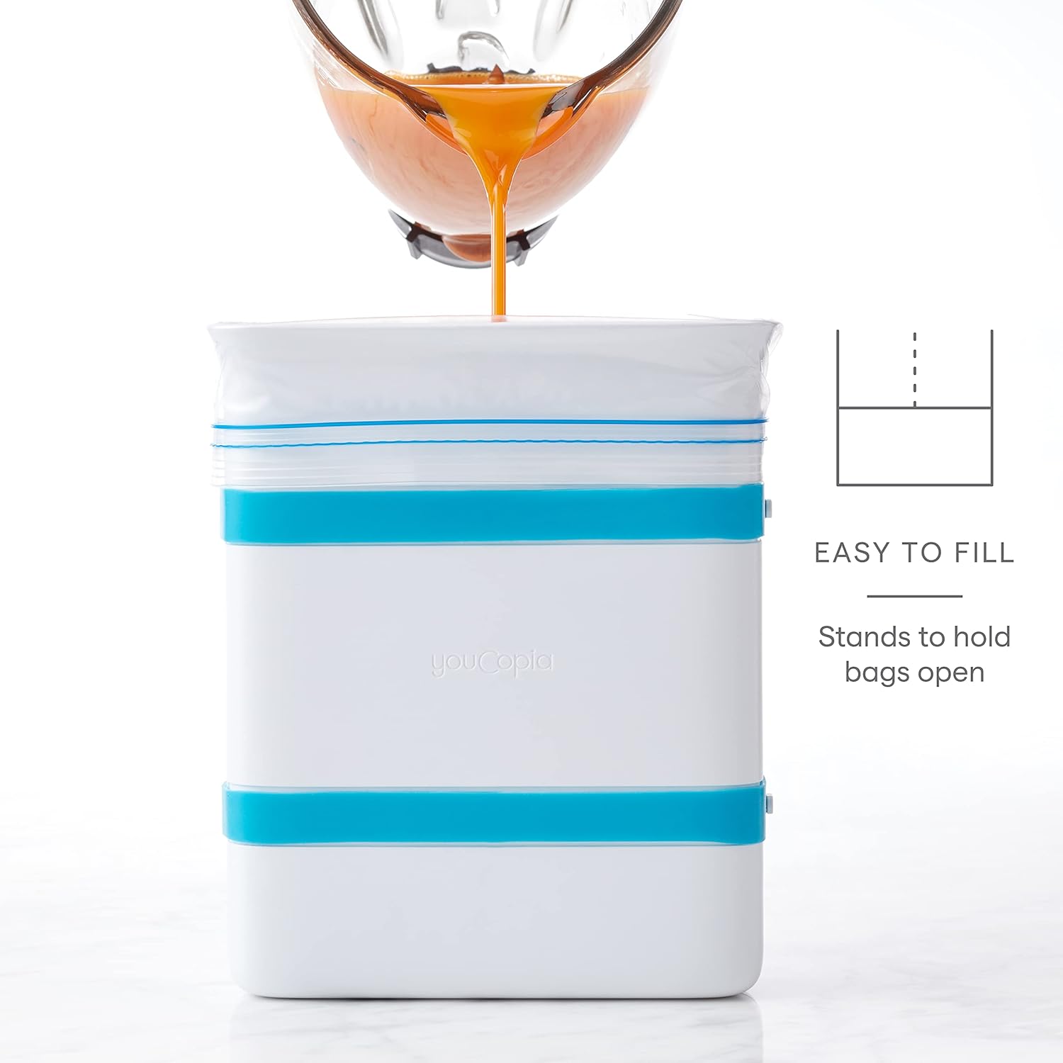 YouCopia FreezeUp Freezer Food Block Maker - 6 Cup Meal Prep Container for Soup & Leftovers