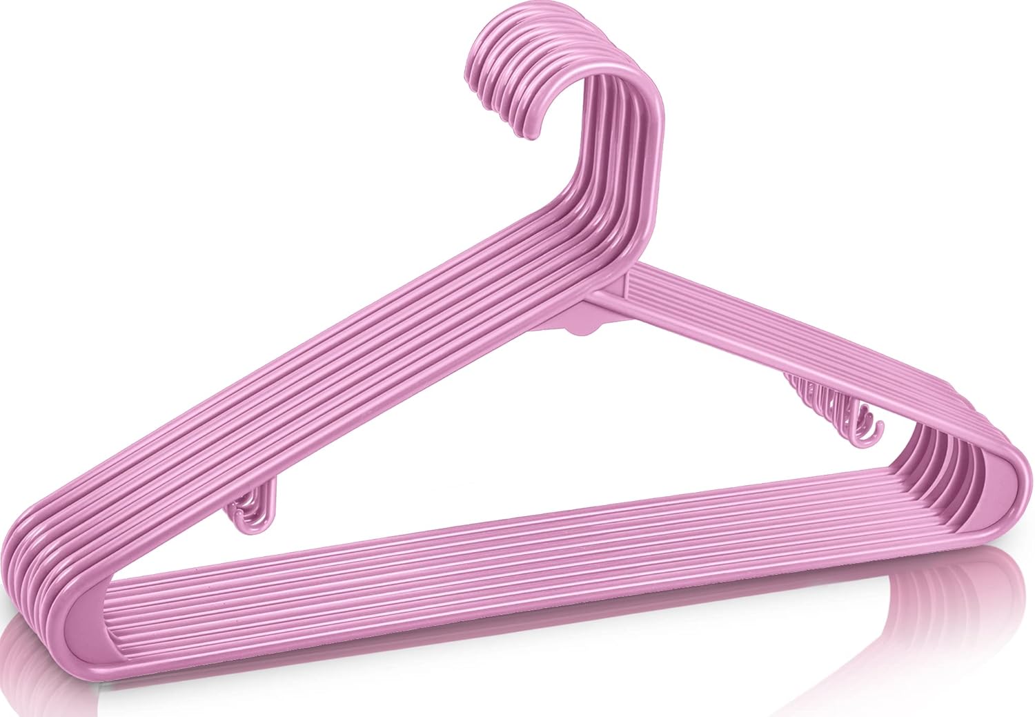 Utopia Home Plastic Hangers 50 Pack - Durable Space-Saving Closet Organizers - Pink Hangers for Shirts, Pants, Skirts & Coats