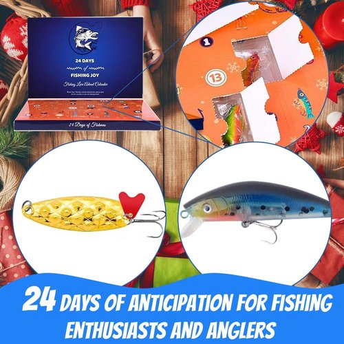 Fishing Advent Calendar 2025 - 24 Days of Premium Fishing Lures | Perfect Gift for Men, Teens & Dads