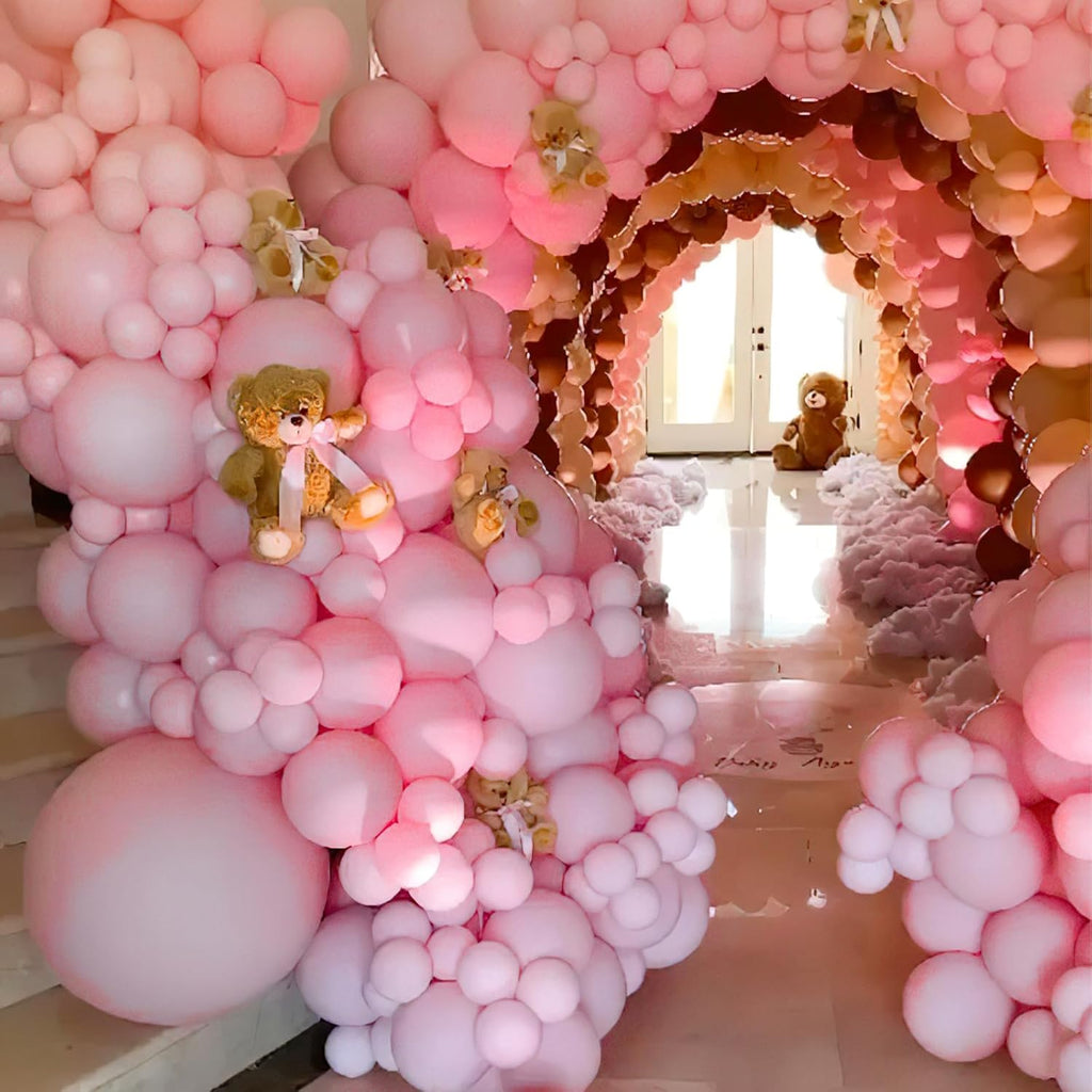 PartyWoo Light Pink Balloons - 100 Pcs 10 Inch Pastel Latex Helium Balloons for Baby Shower & Parties