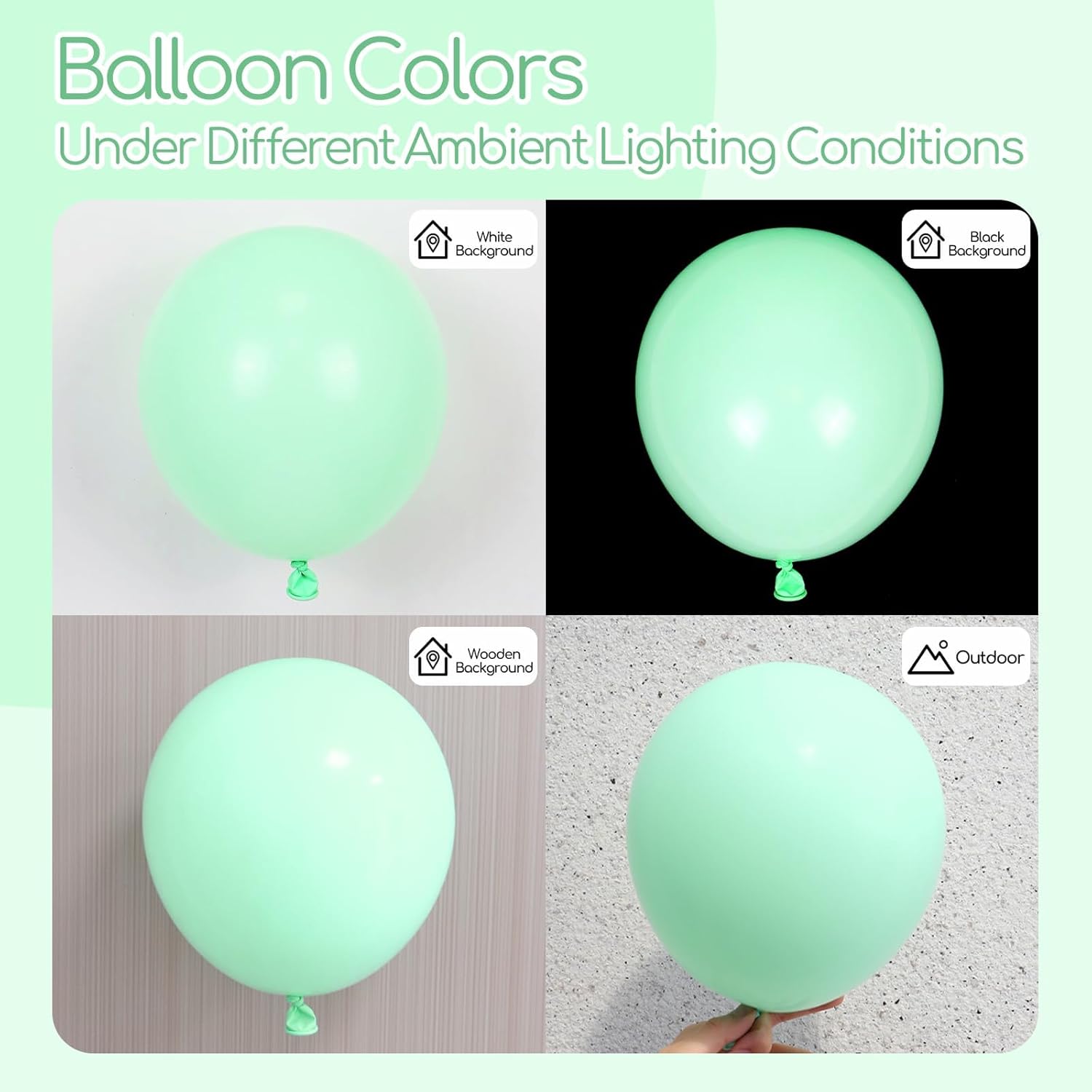 Mint Green Balloons - 12-Inch Latex Balloons | 50-Pack for Wedding, Baby Shower & Birthday Decor