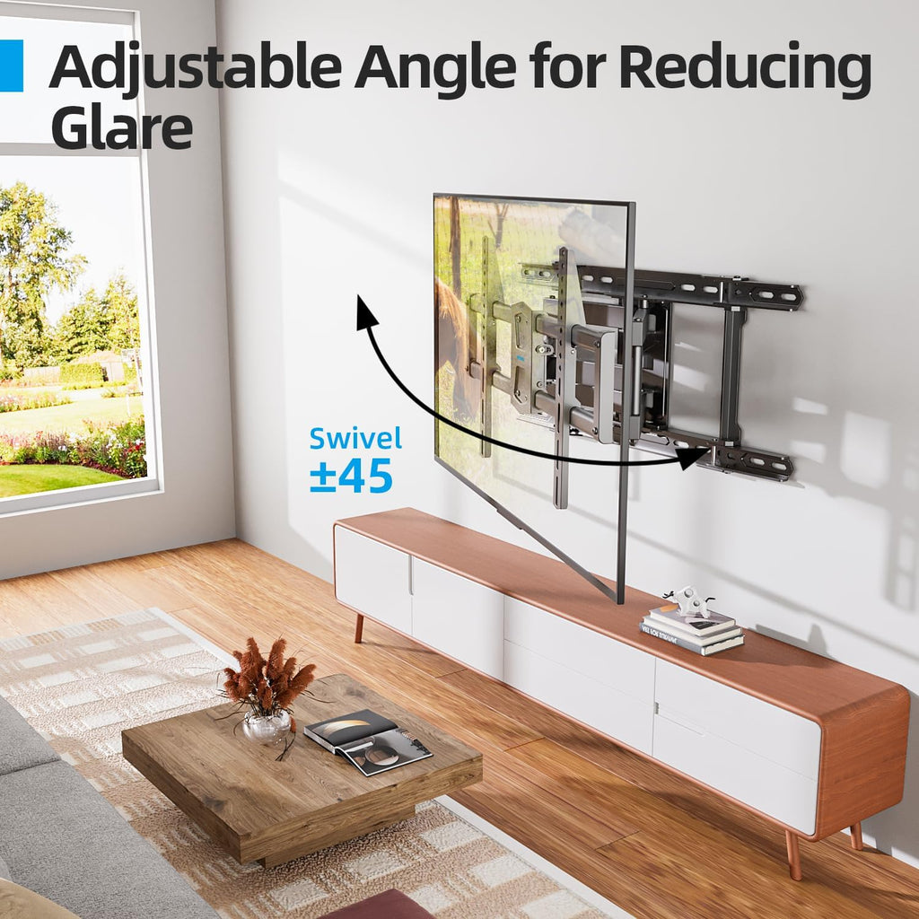 USX STAR Full Motion TV Wall Mount - Adjustable Swivel & Tilt for 42-86 Inch TVs, Max VESA 600x400mm, 110 LBS Capacity
