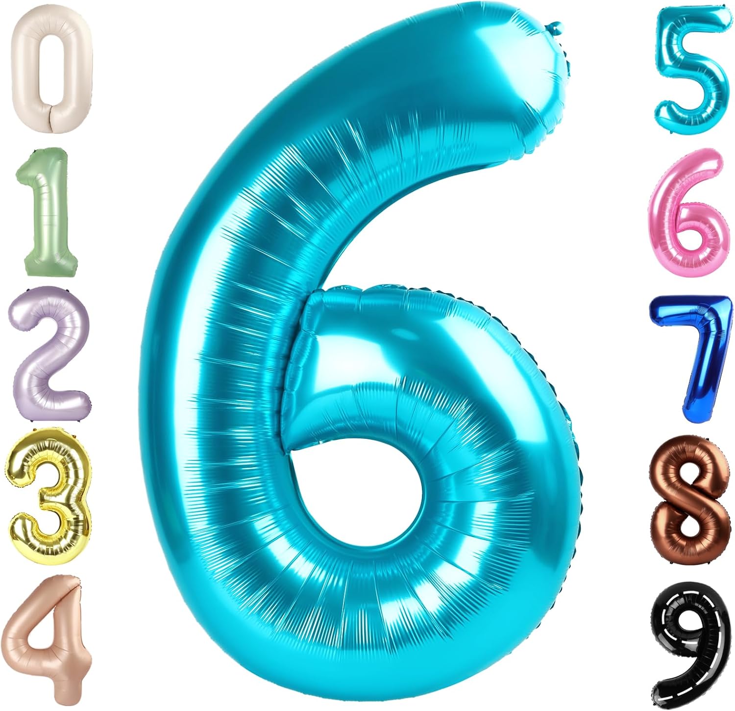 Number 6 Balloon - 40 Inch Light Blue Birthday Decoration for Men & Women | Perfect for 6th Birthday Celebrations