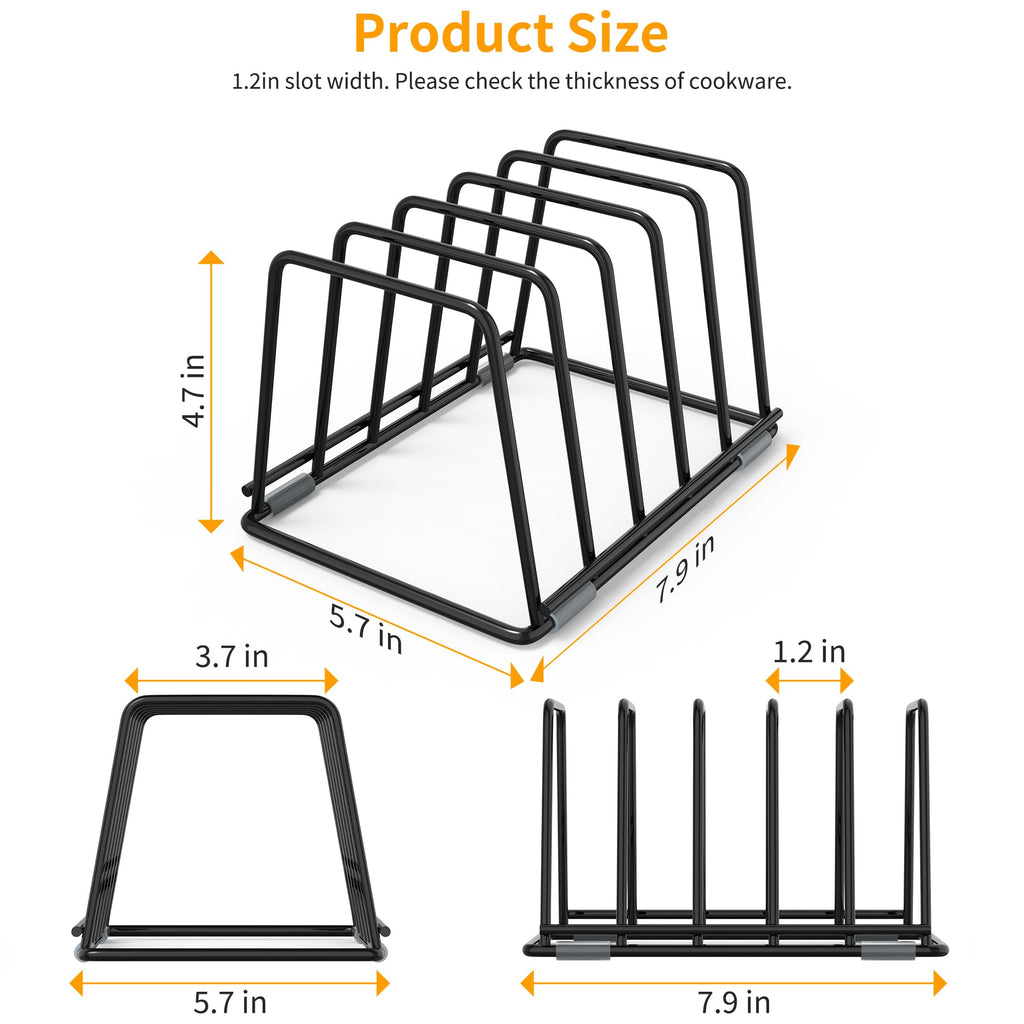 LAEMYFYRE Cutting Board Organizer Kitchen Organizer Rack for Cutting Board, Bakeware, and Cookie Sheet, 5-Slot Heavy-Duty Steel Cookware Holder,Rust-Resistant with Anti-Slip Feet (1, Small)