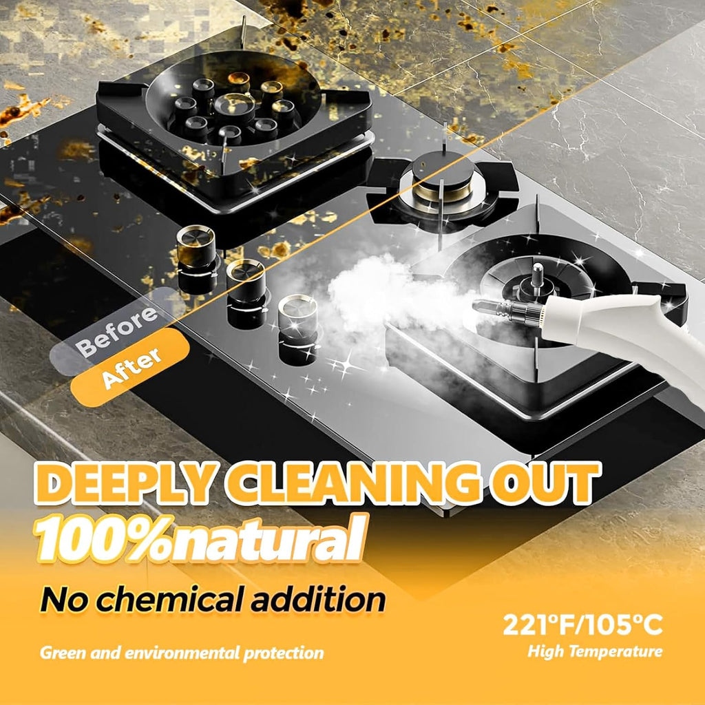 Skiennix Handheld Steam Cleaner - 1000ml Tank, 15s Heat-Up | Versatile Steamer for Home & Car Cleaning