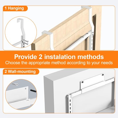 Clothink 8 Tier Over The Door Pantry Orangizer 2 IN 1 Wall Mounted or Hanging Spice Rack with Adjustable Wood Basket,Heavy Duty Seasoning Storage Shelf for Kitchen Pantry and Bathroom