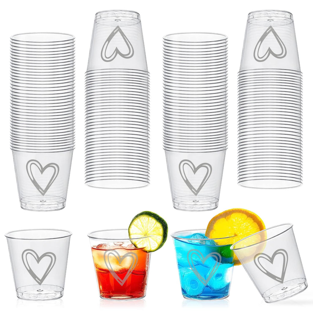 Puninoto 50 Pack Shot Glasses,1 oz Plastic Shot Cups Disposable,Clear Mini Shot Glasses,Small Plastic Cups for Birthdays,Tasting,Parties,Weddings (50)
