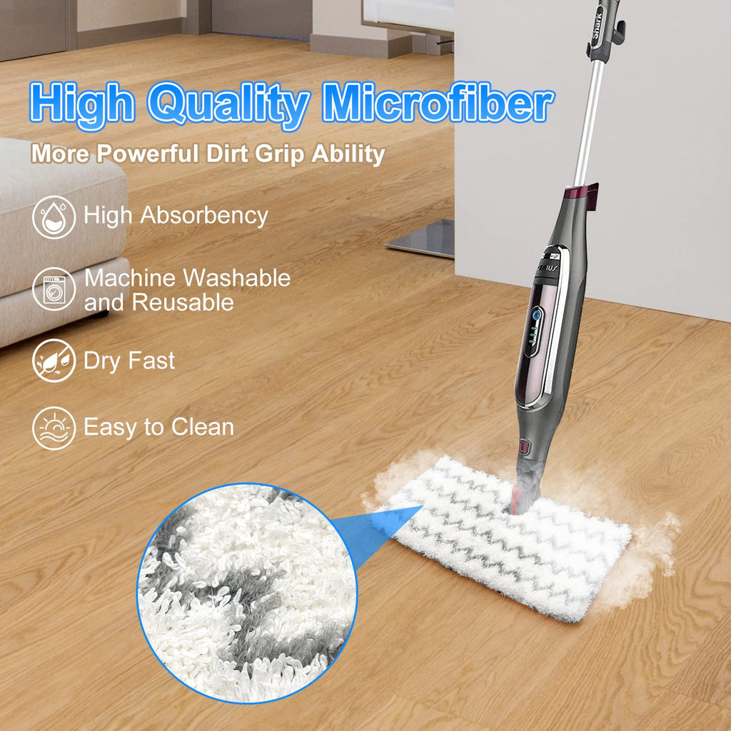 Steam Mop Pads Replacement for Shark Lift-Away Pro & Genius Pocket Steam Mop Series S3973 S3973D S3973WM S5001 S5003D S5002Q S5003A S6001W S6001WM S6002 S6002C S6003 Washable Reusable Mop Pads, 3 Pack
