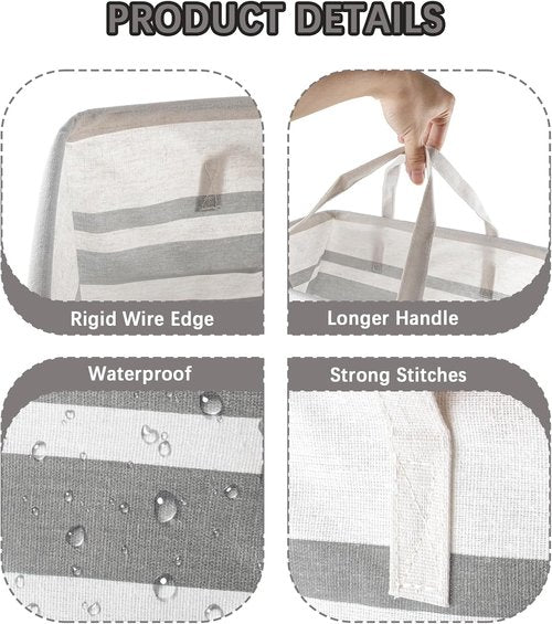 Freestanding Large Laundry Hamper by [Brand Name] - 75L Collapsible Basket with Easy Carry Handles | Gradient Grey