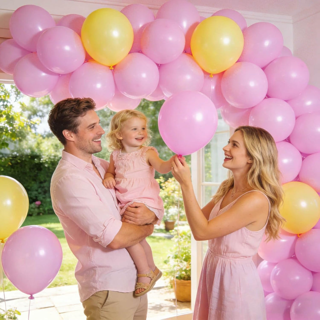 Pastel Pink Balloons by [Brand Name] - 110pcs 12-Inch Latex Balloons for Birthday Parties & Baby Showers