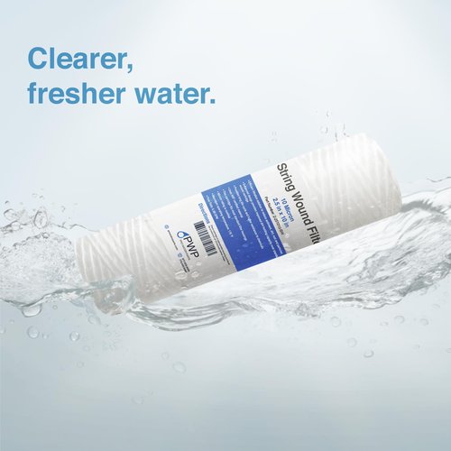 String Wound Sediment Water Filter Cartridge Standard 2.5x10" 10 Micron 25 Pack