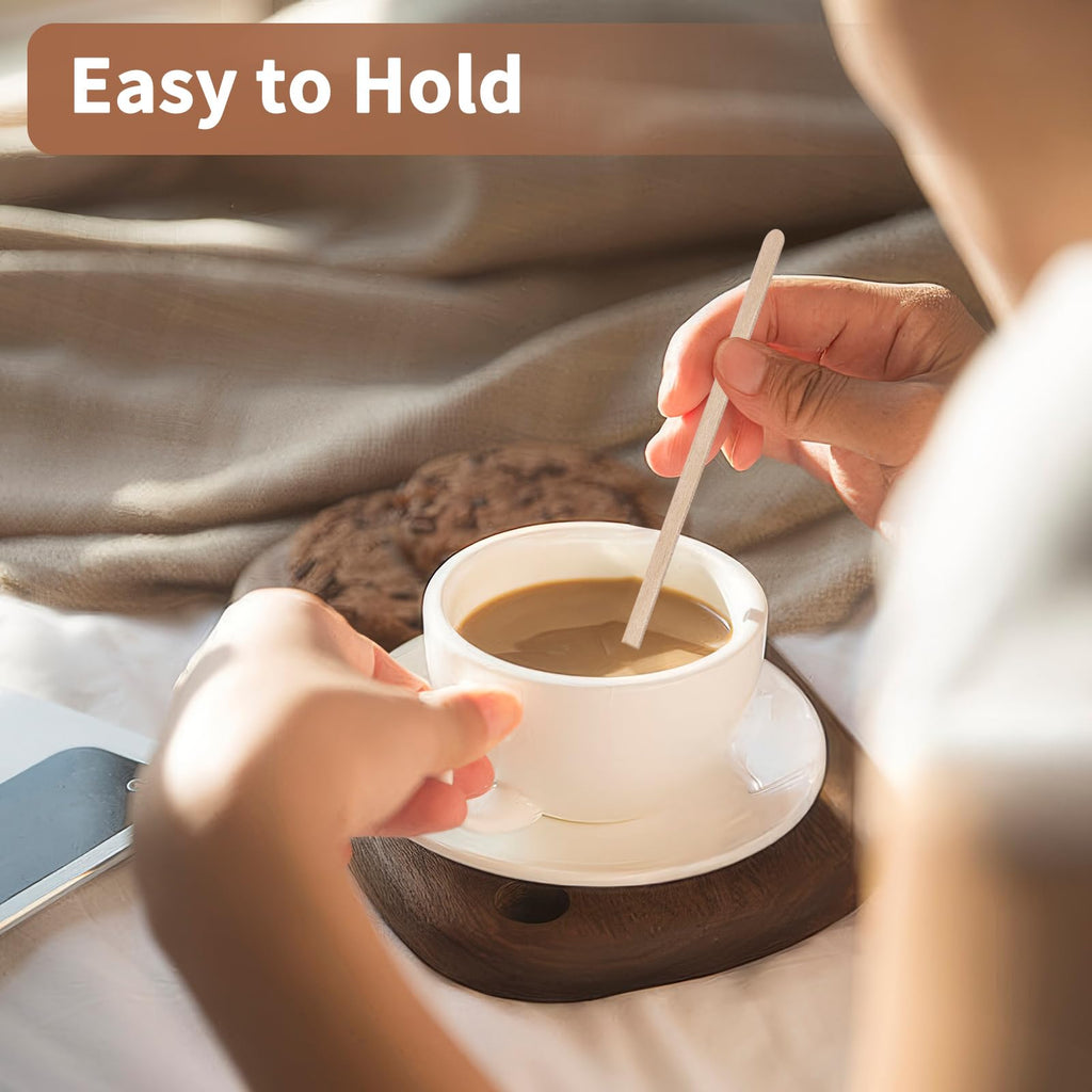 MOWPOG 700 Pcs Natural Wooden Coffee Stirrers, 5.5" Disposable Stir Sticks, Ideal for Coffee Bars and Parties, Smooth Splinter-Free Birch wood Stirrer for Tea and Beverages (5.5")