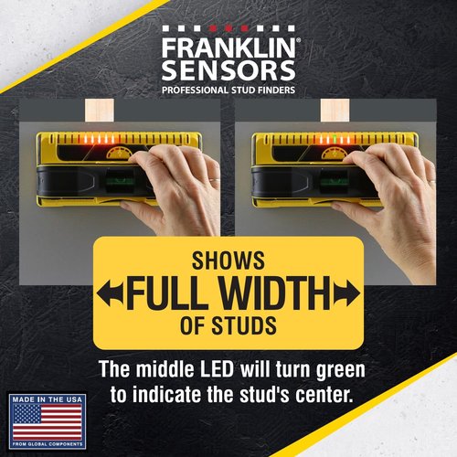Franklin Sensors Prosensor M210 Stud Finder - 13-Sensor Wood & Metal Detector | Live Wire Detection, USA-Made