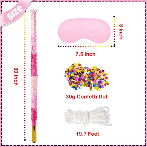 PCFING 30 Inch Piñata Stick Kit Pink Very Sturdy Will Not Break, Suitable for Boys Girls Adults Can Have Fun at Any Party