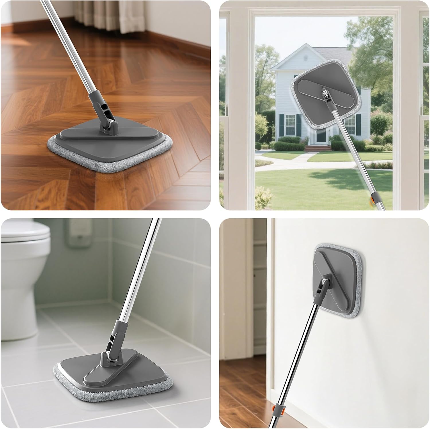 Skiennix Spin Mop and Bucket Set - Deep-Cleaning System with Separate Dirty Water | Versatile for Floors & Walls
