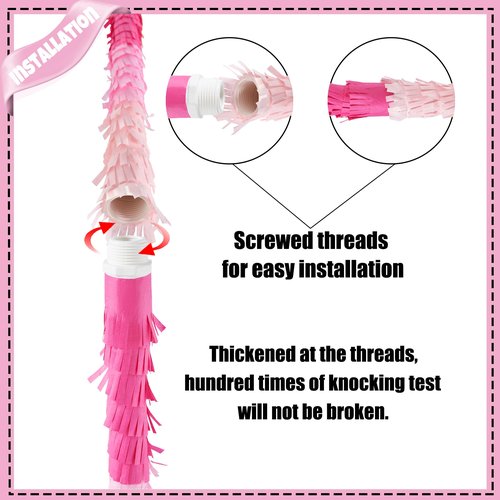 PCFING 30 Inch Piñata Stick Kit Pink Very Sturdy Will Not Break, Suitable for Boys Girls Adults Can Have Fun at Any Party