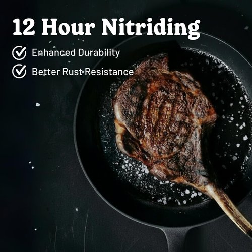 Flambo Skillet #10 - Non-Stick 10-Inch Pre-Seasoned Cast Iron Frying Pan | Versatile for Grilling, Frying, Searing