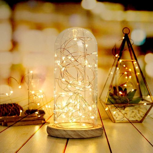 BXROIU Fairy Lights - 2 x 20 LED Battery Operated Silver Wire String Lights | Warm White for Bedroom & Party Decor (6.6 ft)