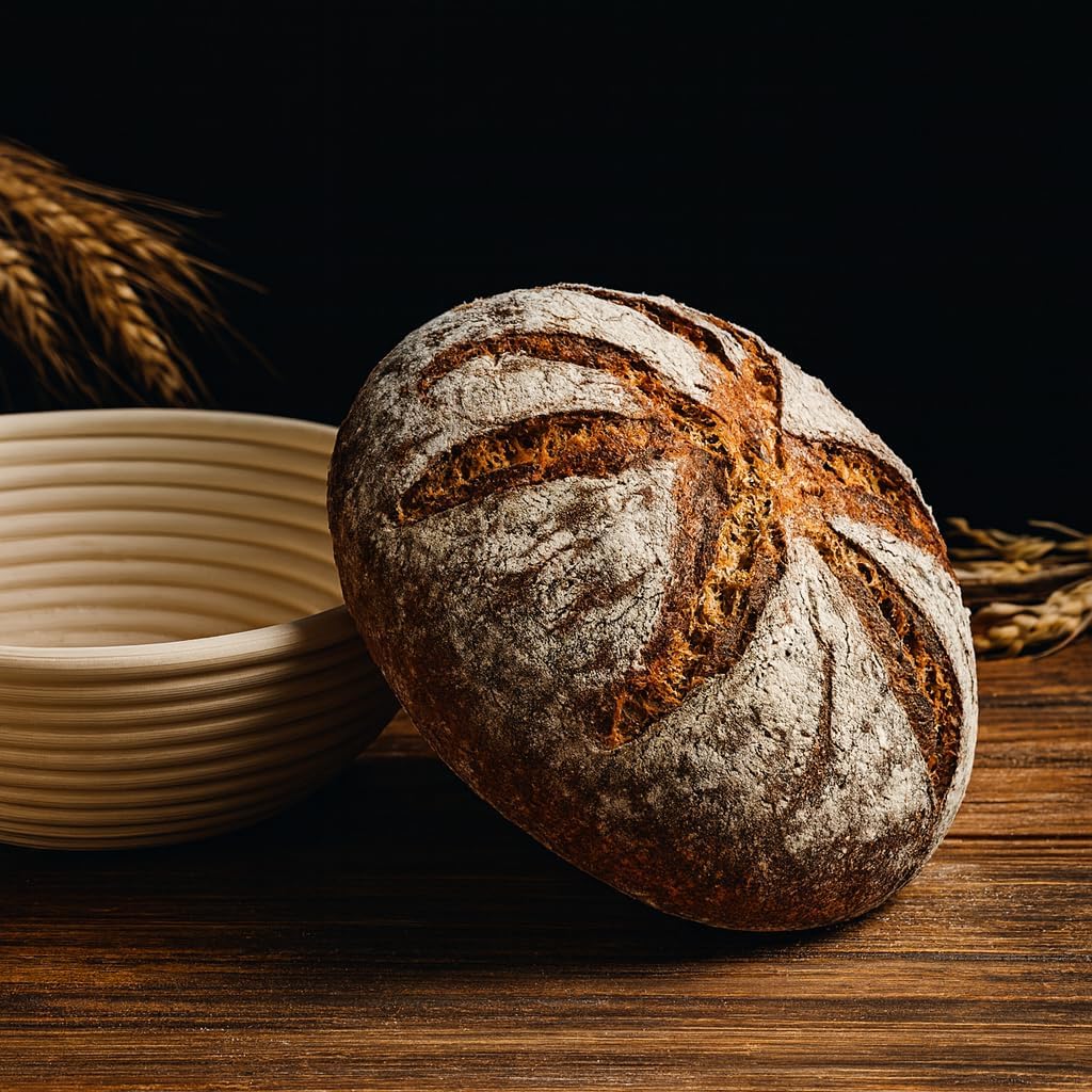 Saint Germain Bakery Premium Round Bread Banneton Basket - Set of 2 | 9" with Liner for Perfect Dough Rising