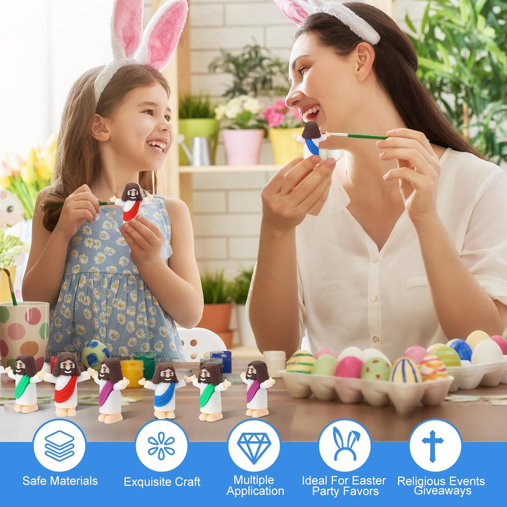 Mini Jesus Figurines by [Brand Name] - 25 Pcs Multi-Color Religious Figures for Baptism & Easter Gifts
