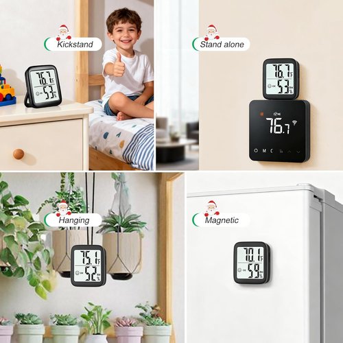 Antonki Room Thermometer & Hygrometer - Digital Indoor Temperature & Humidity Monitor | 2-Pack with Battery Included