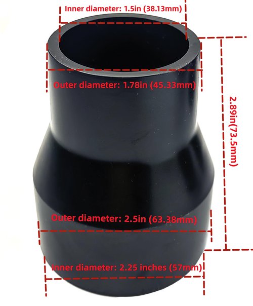 palart 3 Piece Vacuum Adapter Combo Kit Fits Wet Dry Vacuum Cleaners Connector Accessory, Includes a 2-1/2 in. to 1-7/8 in. Accessory Adapter, a 1-7/8 in. to 1-1/4 in. and a Hose-to-Hose Connector