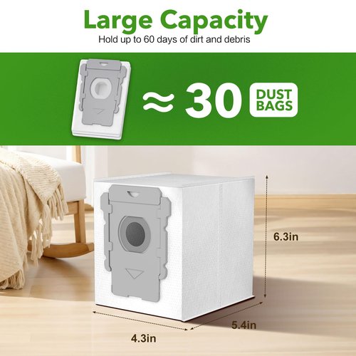 20 Pack Vacuum Bags for iRobot Roomba i7 i7+ i8 i8+ i3 i3+ i4 i4+ i6 i6+ j7 j7+ s9 s9+, s9plus, I & S & J Series Clean Base Automatic Dirt Disposal Bags