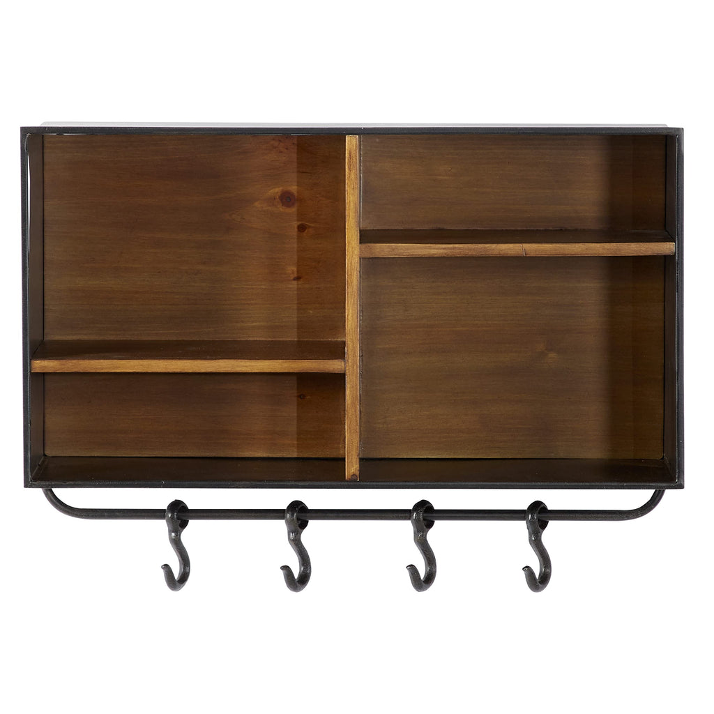 Deco 79 Industrial Metal Wall Hook, 23"W x 14"H, Brown