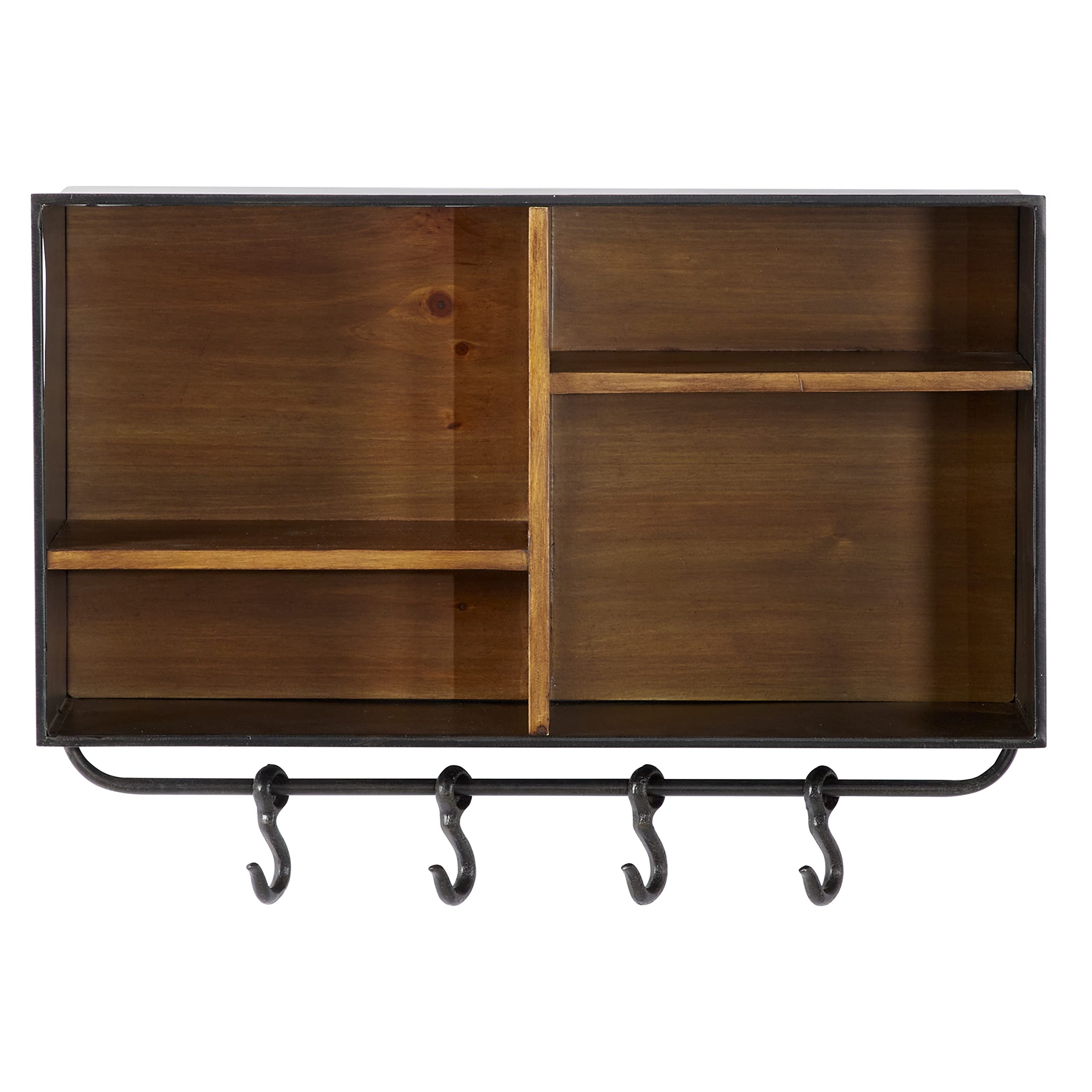 Deco 79 Industrial Metal Wall Hook, 23"W x 14"H, Brown