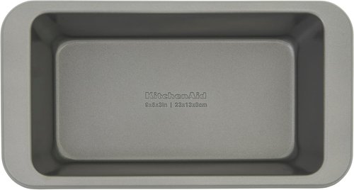 KitchenAid Nonstick Loaf Pan - Swiss Engineered Aluminized Steel, Dishwasher Safe, 9 x 5 Inch, Contour Silver