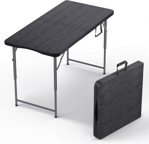 4FT Heavy Duty Foldable Table by [Brand Name] - Adjustable Height, Built-In Handle | Perfect for Events & Camping