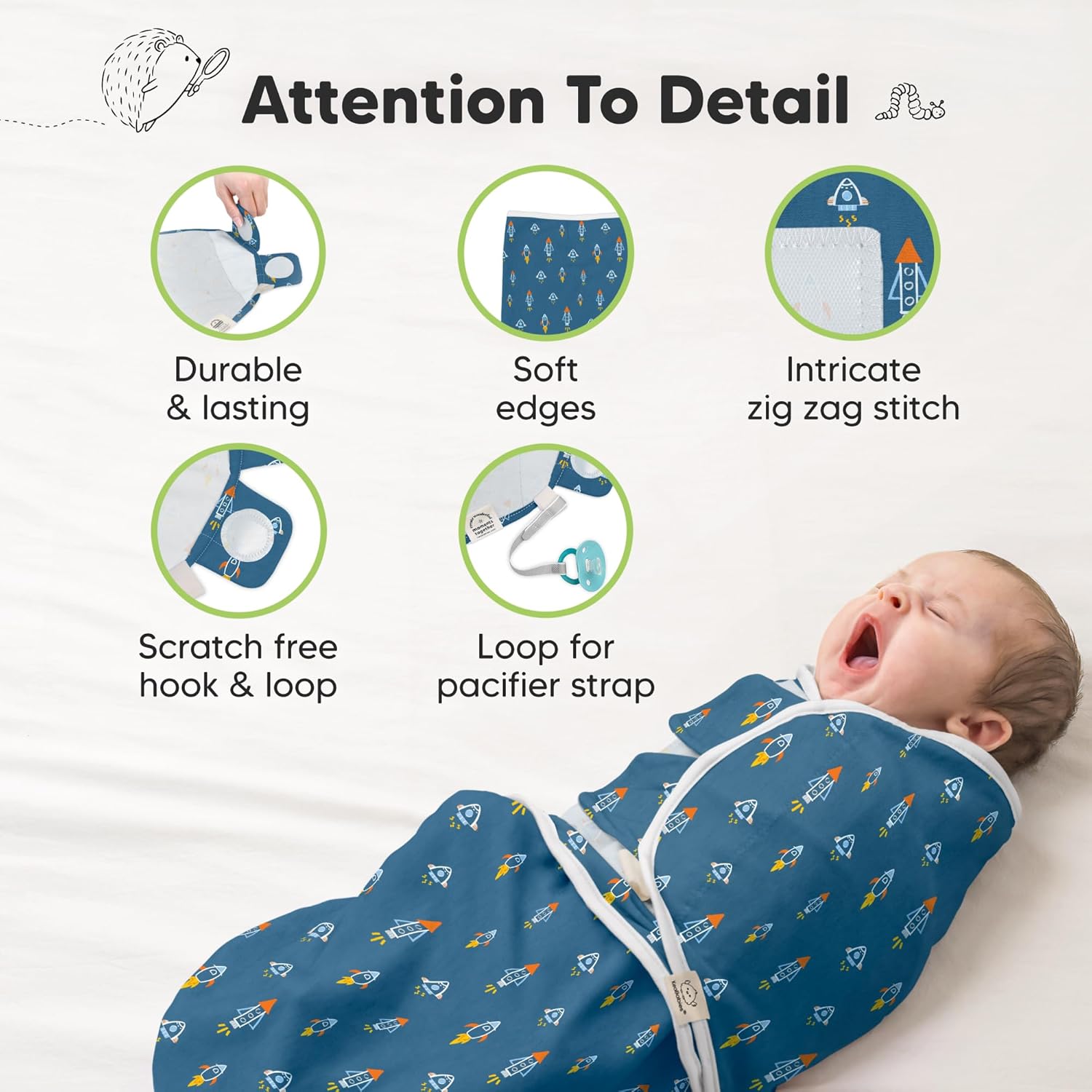 Skiennix Organic Baby Swaddle Sleep Sacks - Soft & Snug for Newborns 0-3 Months | 3-Pack (Cosmo, OS)