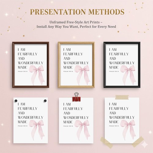 DTLGTG Coquette Pink Bow Wall Decor - Set of 4 Aesthetic Posters for Teen Girls | 8x10in Unframed Art Prints