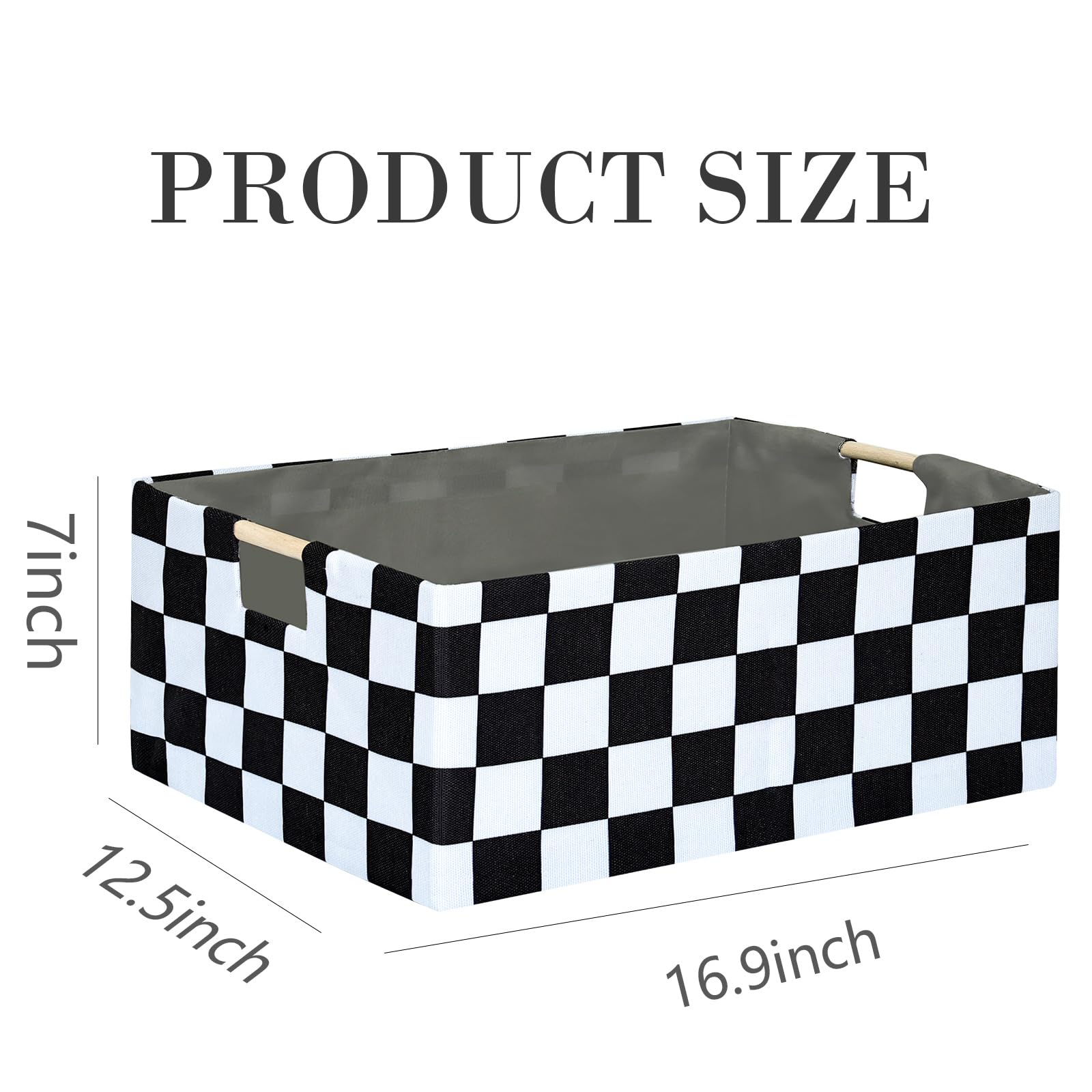 Checkered Storage Basket Room Decor Gifts Basket Foldable Nursey Box Kids Hamper Storage Cube for Women Closet Organizer Boys Car Toys Bins with Handles