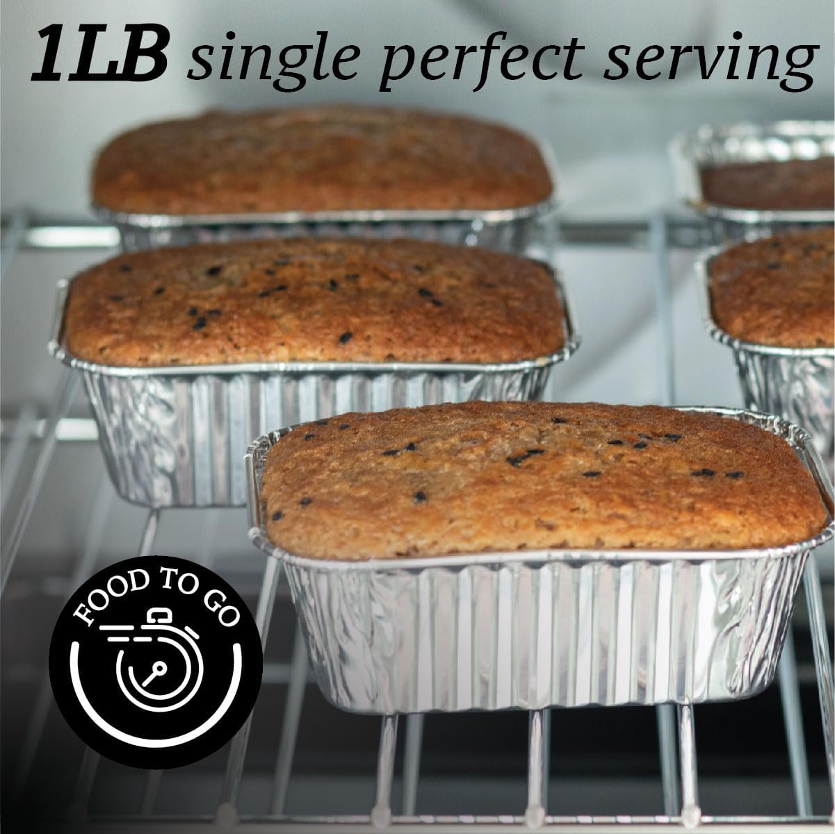 Regine Switzerland Mini Foil Loaf Pans - 1LB Disposable Aluminum Baking Tins | 55 Pack, 6 x 3.5 x 2 Inches