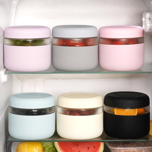 Cafezi 24 oz Glass Lunch Bowl Containers with Lids 2 Pack | Leak & Spill Proof, BPA-Free, Microwave & Dishwasher Safe | Airtight Meal Prep & Food Storage Jar for Lunch, Salad, Soup, Oats, Stew, Yogurt